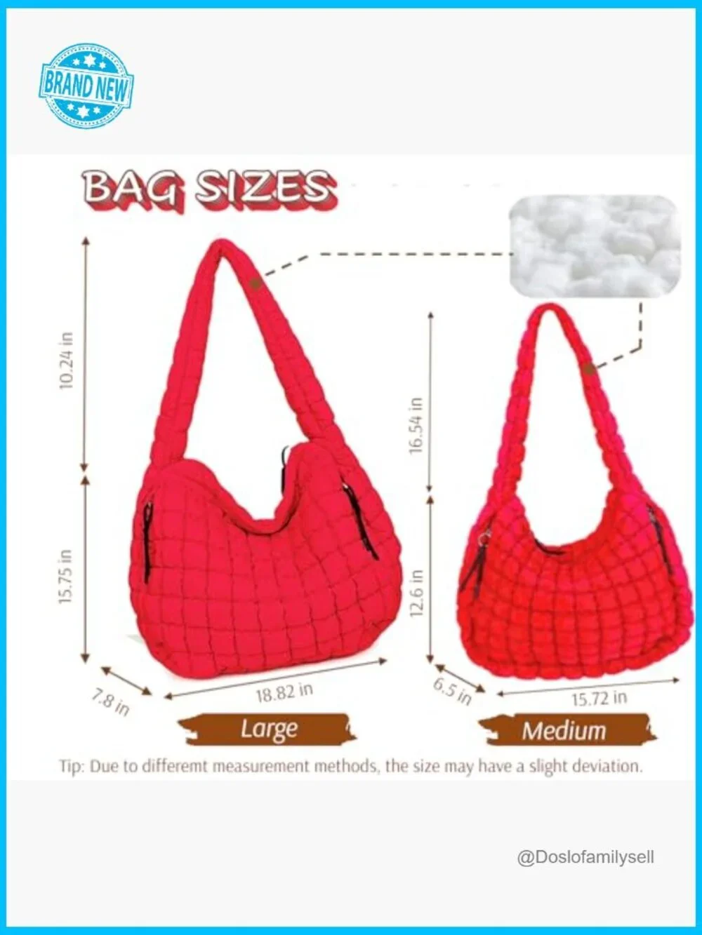 Quilted Puffer Hobo Bag Large Nylon Crossbody Shoulder Tote Lightweight Puffy